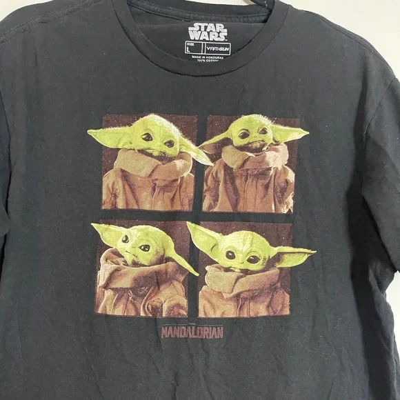 Star Wars Mens T-shirt Size Large Black Yoda Graphic Tee - Picture 3 of 7
